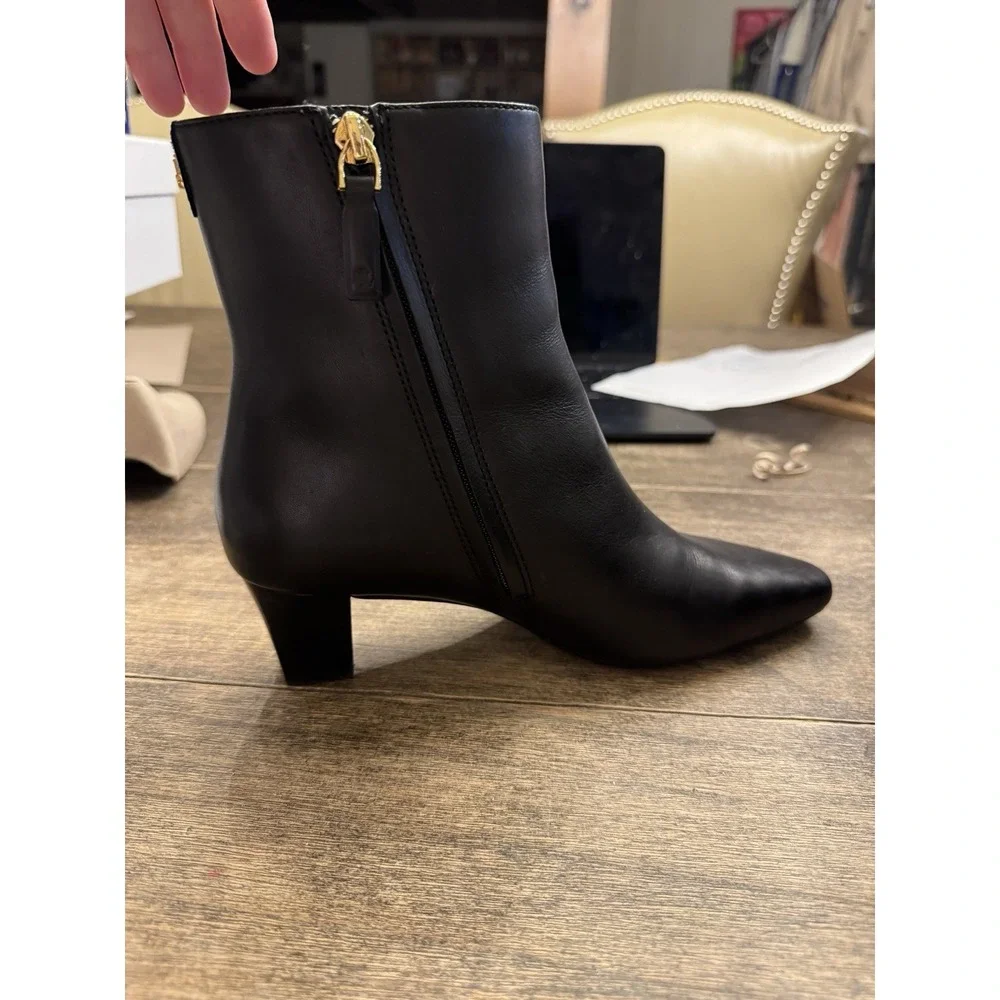 Lauren Ralph Lauren Willa Boots Women's Black Leather Ankle Bootie Size 6